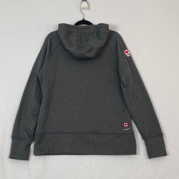 Adidas Dark Gray Hoodie Sweatshirt with Red Canada Design - Picture 9 of 12